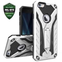 Zizo Static Cover - Pancerne etui iPhone 6s Plus / iPhone 6 Plus z podstawką (srebrny/czarny)