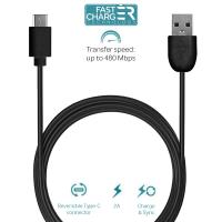 PURO Type-C Charge & Sync Cable - Kabel USB-C 2.0 na USB-A 2.0 do ładowania & synchronizacji danych, 2A, 480 Mbps, 1m (czarny)