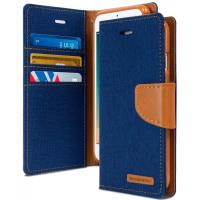 Mercury Canvas Diary - Etui iPhone 6s / iPhone 6 z kieszeniami na karty + stand up (granatowy/camel) Mercury Canvas Diary - Etui iPhone 6s / iPhone 6 z kieszeniami na karty + stand up (granatowy/camel)