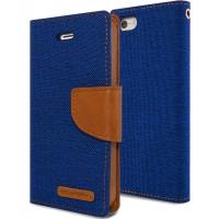 Mercury Canvas Diary - Etui iPhone SE / iPhone 5s / iPhone 5 z kieszeniami na karty + stand up (granatowy/camel) Mercury Canvas Diary - Etui iPhone SE / iPhone 5s / iPhone 5 z kieszeniami na karty + stand up (granatowy/camel)