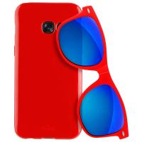 PURO Sunny Kit - Zestaw etui Samsung Galaxy A3 (2017) + składane okulary przeciwsłoneczne (czerwony)