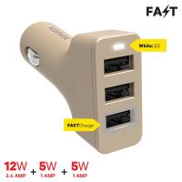 Kanex 3-Port Car Charger - Ładowarka samochodowa 3 x USB, 4.4 A (Gold) Kanex 3-Port Car Charger - Ładowarka samochodowa 3 x USB, 4.4 A (Gold)