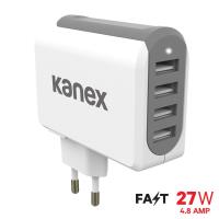 Kanex 4-Port USB Wall Charger - Ładowarka sieciowa z czterema portami USB 4,8 A, 27 W (biały/szary) Kanex 4-Port USB Wall Charger - Ładowarka sieciowa z czterema portami USB 4,8 A, 27 W (biały/szary)