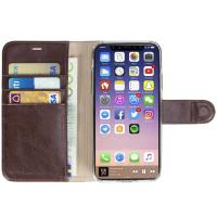 Krusell Ekerö FolioWallet 2in1 - Etui 2w1 iPhone X z kieszeniami na karty + stand up (Coffe)