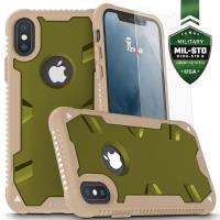 Zizo Proton Case - Pancerne etui iPhone X ze szkłem 9H na ekran (Desert Tan/Solid Camo Green) Zizo Proton Case - Pancerne etui iPhone X ze szkłem 9H na ekran (Desert Tan/Solid Camo Green)