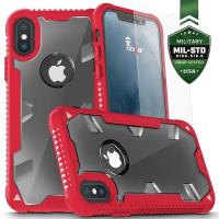 Zizo Proton Case - Pancerne etui iPhone X ze szkłem 9H na ekran (Crimson Red/Trans Clear) Zizo Proton Case - Pancerne etui iPhone X ze szkłem 9H na ekran (Crimson Red/Trans Clear)