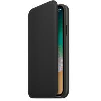 Apple Leather Folio - Skórzane etui iPhone X z kieszeniami na karty (czarny)
