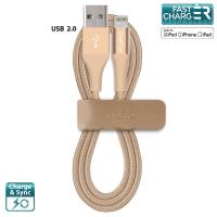PURO Braided Cable - Kabel MFi z Lightning + klips + Aluminum Connector 1m (Gold) PURO Braided Cable - Kabel MFi z Lightning + klips + Aluminum Connector 1m (Gold)