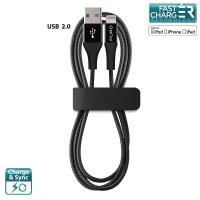 PURO Braided Cable - Kabel MFi z Lightning + klips + Aluminum Connector 1m (Jet Black) PURO Braided Cable - Kabel MFi z Lightning + klips + Aluminum Connector 1m (Jet Black)