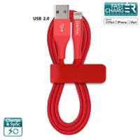 PURO Braided Cable - Kabel MFi z Lightning + klips + Aluminum Connector 1m (Red) PURO Braided Cable - Kabel MFi z Lightning + klips + Aluminum Connector 1m (Red)