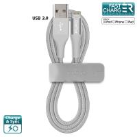 PURO Braided Cable - Kabel MFi z Lightning + klips + Aluminum Connector 1m (Silver) PURO Braided Cable - Kabel MFi z Lightning + klips + Aluminum Connector 1m (Silver)