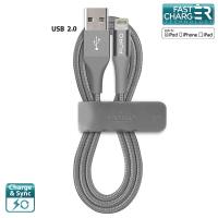 PURO Braided Cable - Kabel MFi z Lightning + klips + Aluminum Connector 1m (Space Gray) PURO Braided Cable - Kabel MFi z Lightning + klips + Aluminum Connector 1m (Space Gray)