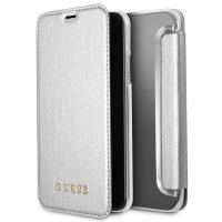 Guess Iridescent Book - Etui iPhone X z kieszeniami na karty (srebrny) Guess Iridescent Book - Etui iPhone X z kieszeniami na karty (srebrny)