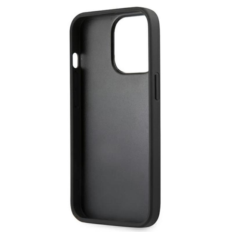 Guess Saffiano Metal Logo Stripes - Etui iPhone 13 Pro Max (szary)