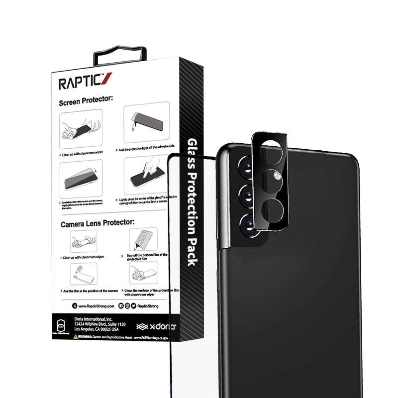 X-Doria Raptic Glass Protection Pack – Zestaw szkło hartowane na ekran + nakładka na aparat Samsung Galaxy S22+