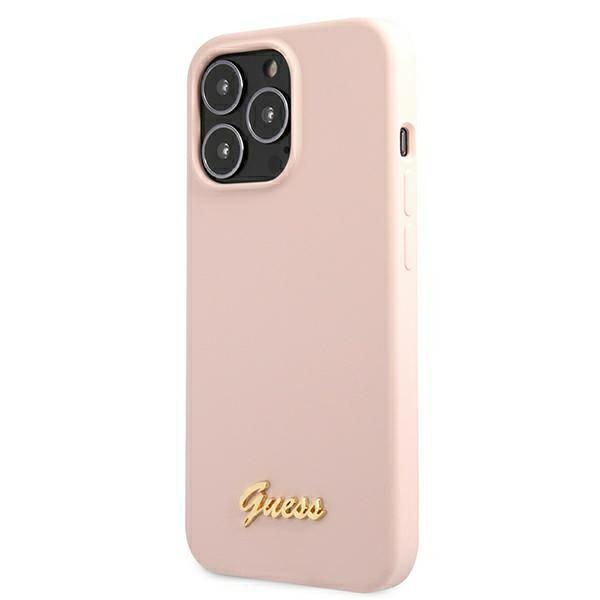 Guess Silicone Script MagSafe - Etui iPhone 13 Pro (różowy)