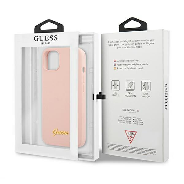 Guess Silicone Script MagSafe - Etui iPhone 13 (różowy)