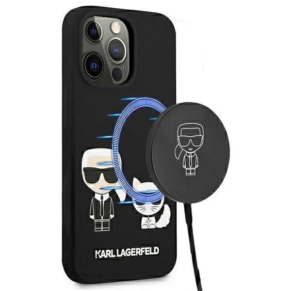 Karl Lagerfeld Slilicone Karl & Choupette Magsafe - Etui iPhone 13 Pro (czarny)