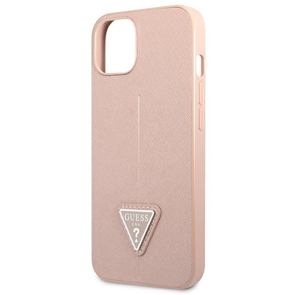 Guess Saffiano Triangle Logo Case – Etui iPhone 13 (różowy)