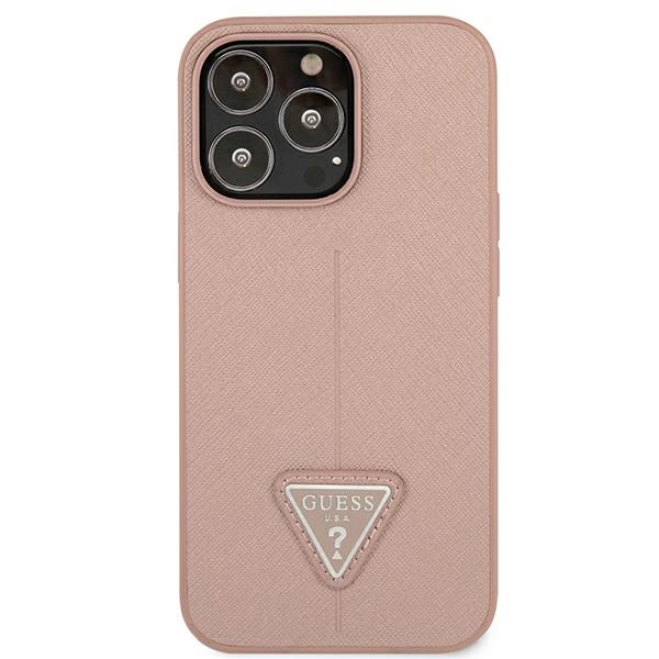 Guess Saffiano Triangle Logo Case – Etui iPhone 13 Pro Max (różowy)