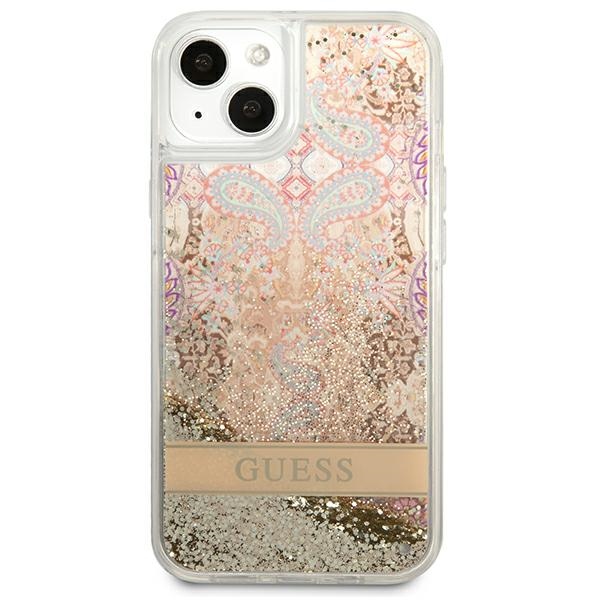 Guess Liquid Glitter Paisley - Etui iPhone 13 (złoty)