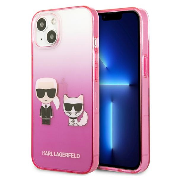 Karl Lagerfeld Gradient Ikonik Karl & Choupette - Etui iPhone 13 mini (różowy)