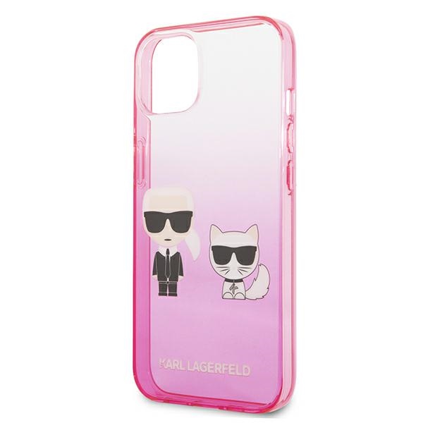 Karl Lagerfeld Gradient Ikonik Karl & Choupette - Etui iPhone 13 mini (różowy)