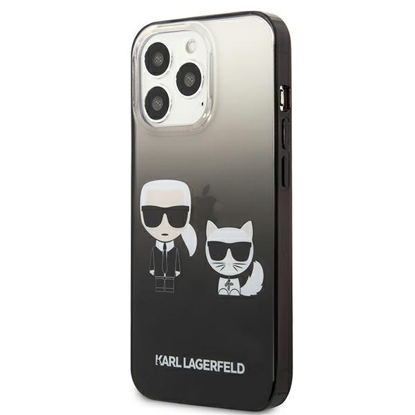 Karl Lagerfeld Gradient Ikonik Karl & Choupette - Etui iPhone 13 Pro Max (czarny)