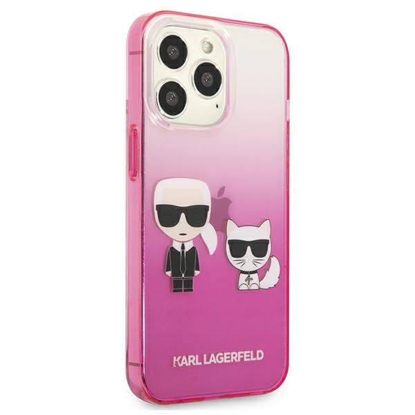 Karl Lagerfeld Gradient Ikonik Karl & Choupette - Etui iPhone 13 Pro Max (różowy)