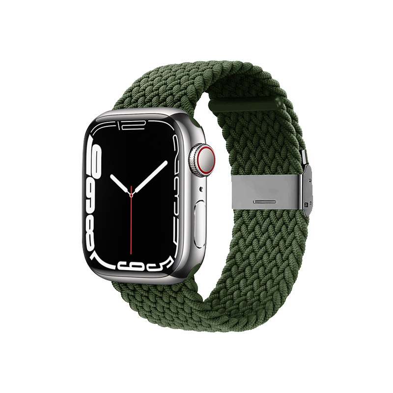 Crong Wave Band – Pleciony pasek do Apple Watch 42/44/45/49 mm (zielony)
