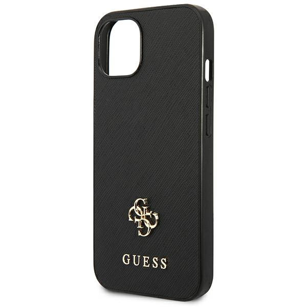 Guess Saffiano 4G Small Metal Logo – Etui iPhone 13 Mini (czarny)