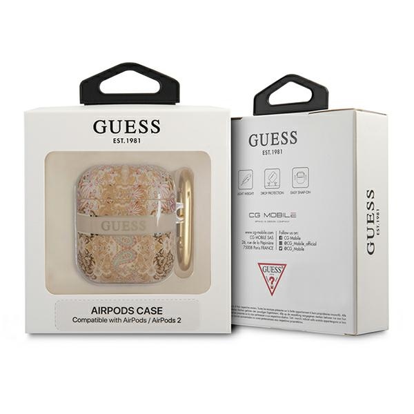 Guess Paisley - Etui Etui Airpods 1/2 gen (Gold)