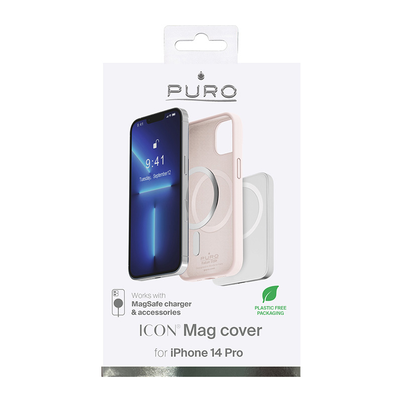 PURO ICON MAG - Etui iPhone 14 Pro MagSafe (Dusty Pink)