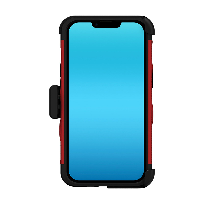 ZIZO BOLT Series - Pancerne etui iPhone 14 ze szkłem 9H na ekran + uchwyt z podstawką (czerwony)