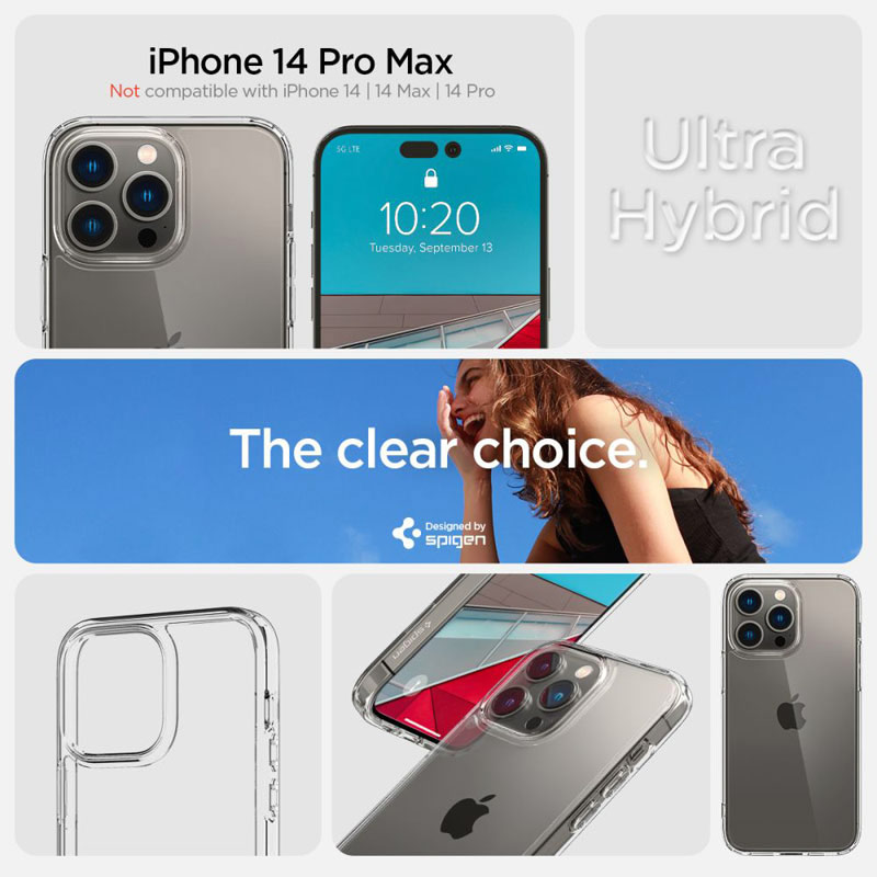 Spigen Ultra Hybrid - Etui do iPhone 14 Pro Max (Przezroczysty)