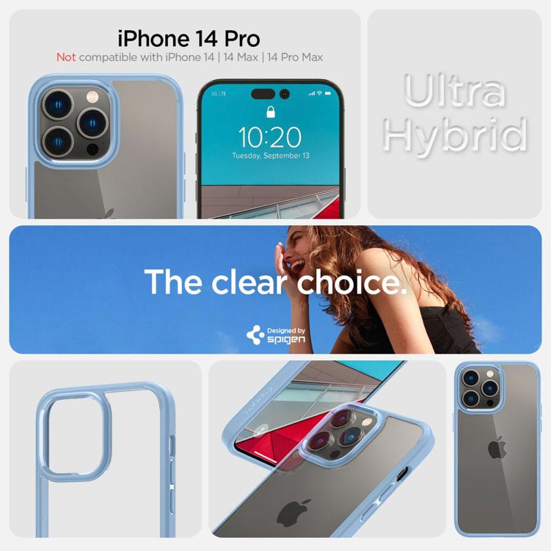 Spigen Ultra Hybrid -  Etui do iPhone 14 Pro (Niebieski)