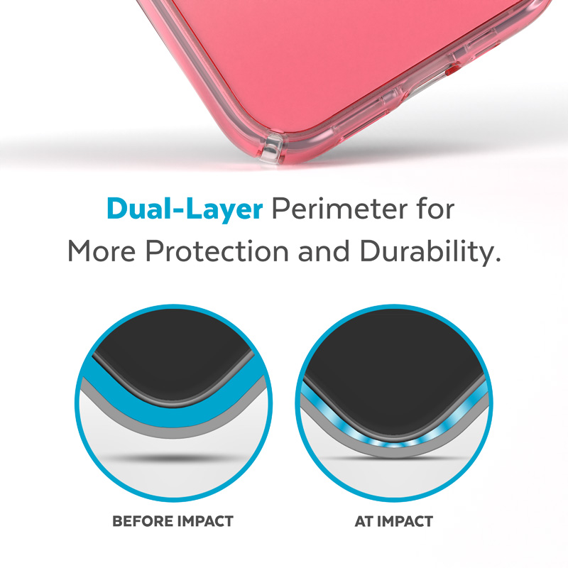 Speck Presidio Perfect-Clear + Ombre + MagSafe - Etui iPhone 15 Plus / 14 Plus z powłoką MICROBAN (Clear / Vintage Rose Fade)