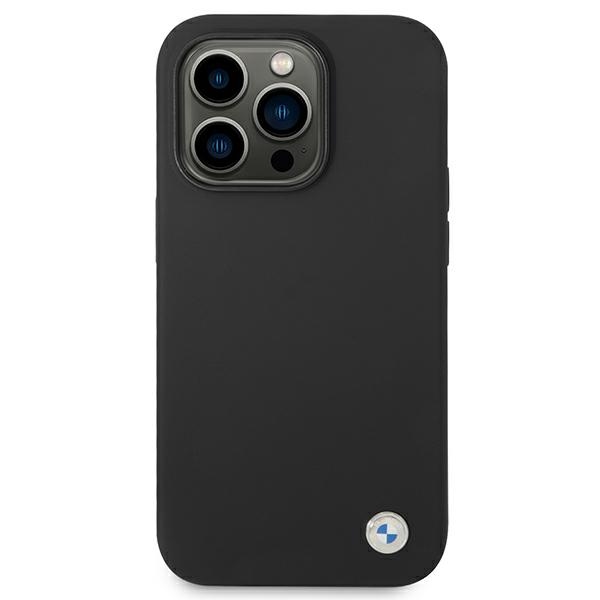 BMW Liquid Silicone Case Metal Logo – Etui iPhone 14 Pro Max (Czarny)