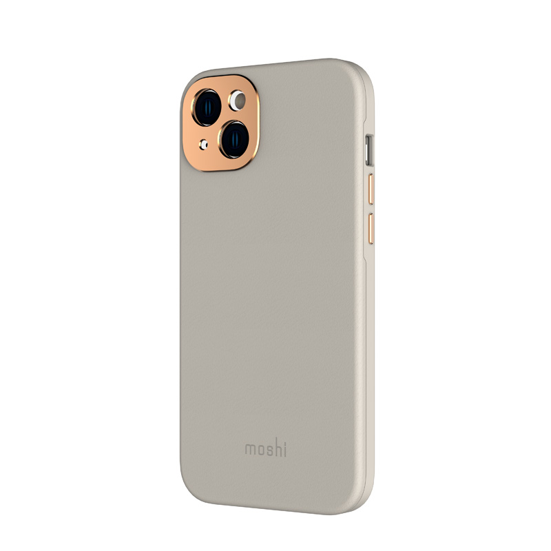 Moshi Napa Slim MagSafe - Skórzane etui iPhone 14 Plus (Serene Gray)