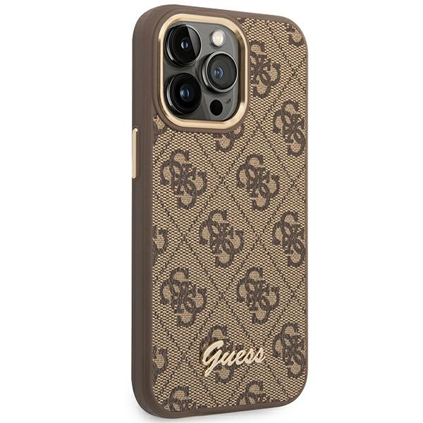 Guess 4G Metal Camera Outline Case – Etui iPhone 14 Pro (Brązowy)