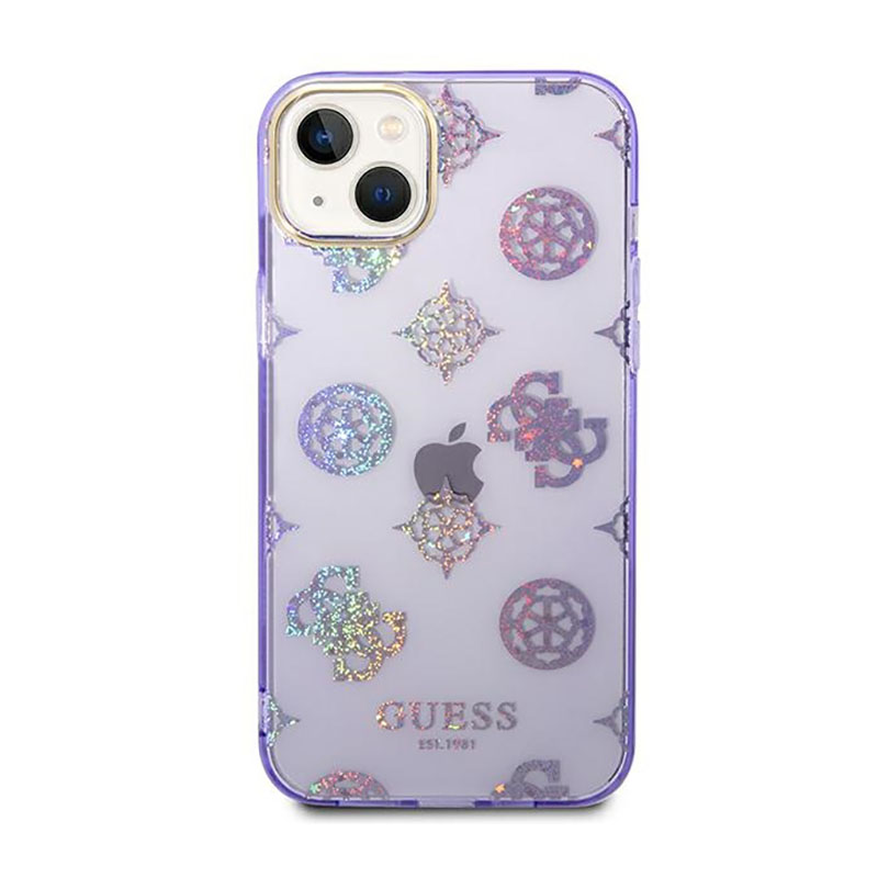 Guess Peony Glitter Case – Etui iPhone 14 (Liliowy)