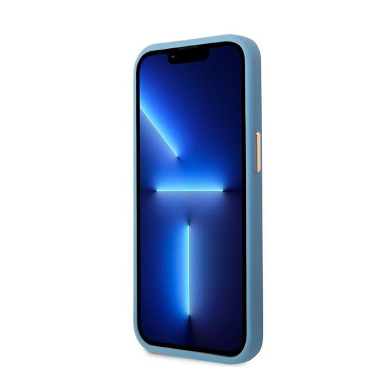 Guess 4G Logo Plate MagSafe - Etui iPhone 13 (niebieski)