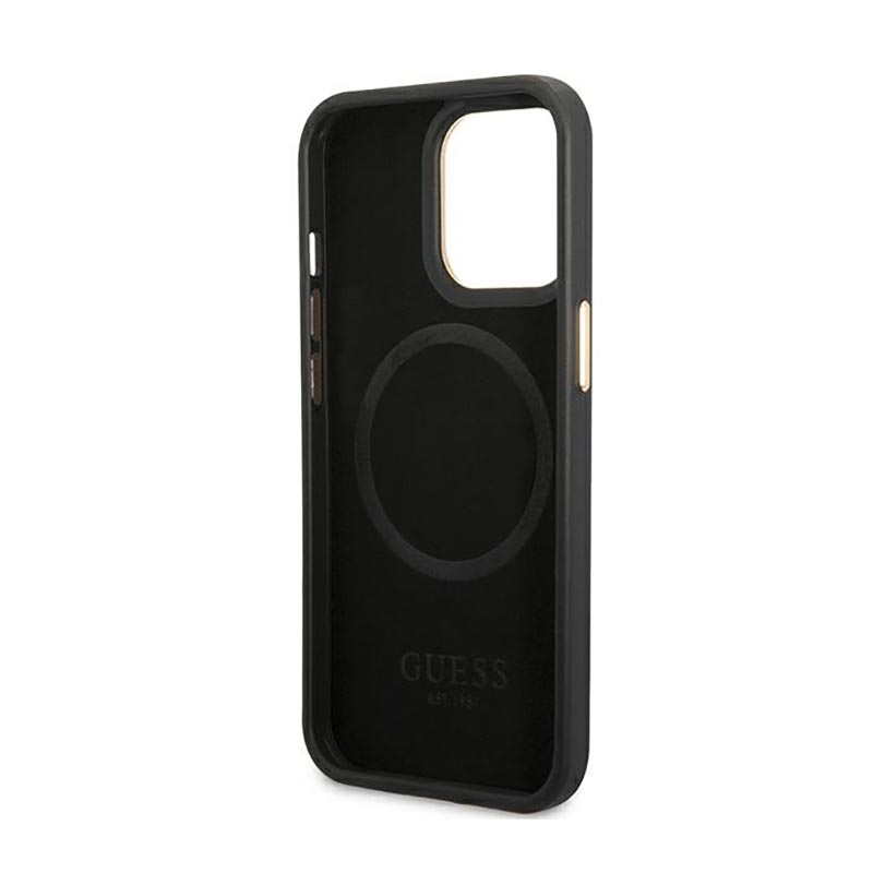 Guess 4G Logo Plate MagSafe - Etui iPhone 14 Pro (czarny)