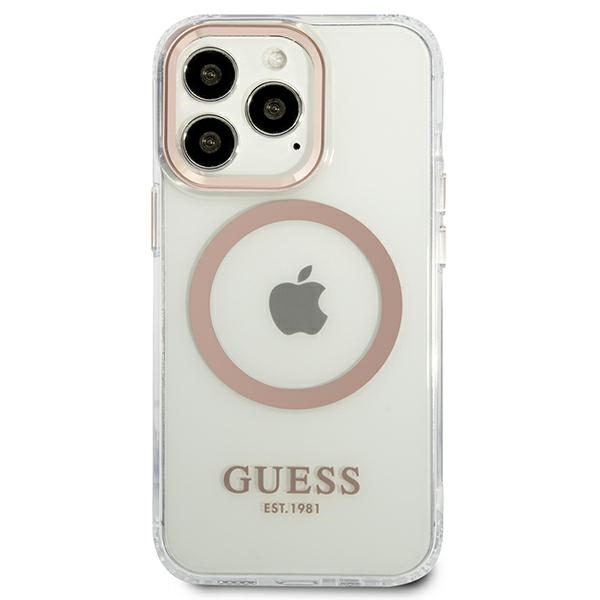 Guess Metal Outline Magsafe - Etui iPhone 13 Pro Max (przezroczysty / złoty)