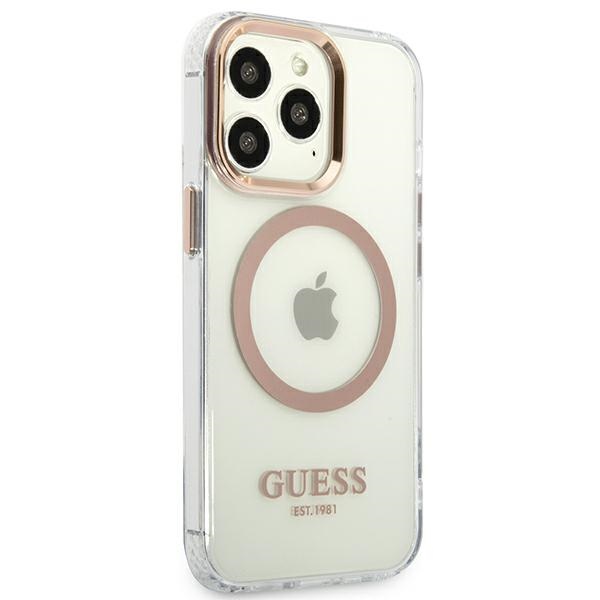 Guess Metal Outline Magsafe - Etui iPhone 13 Pro Max (przezroczysty / złoty)