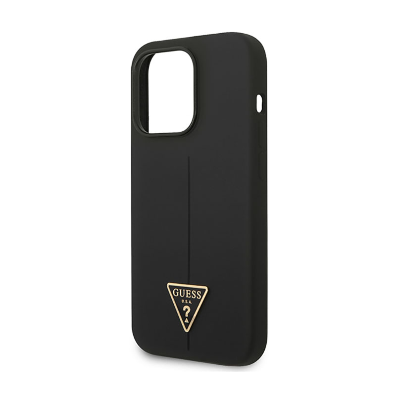 Guess Silicone Triangle Logo - Etui iPhone 14 Pro (czarny)