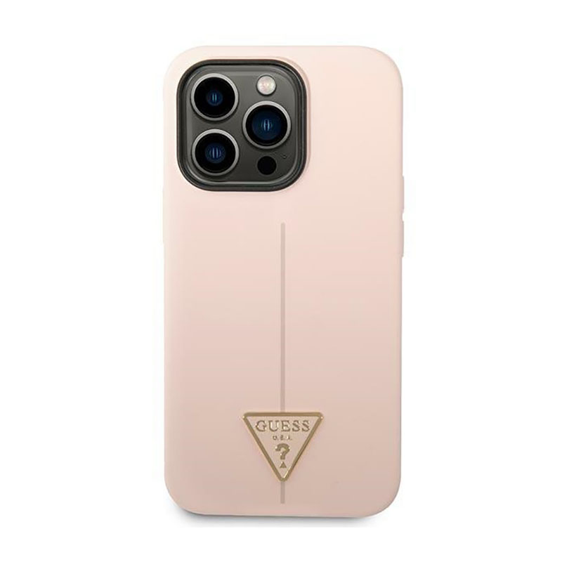 Guess Silicone Triangle Logo - Etui iPhone 14 Pro (różowy)