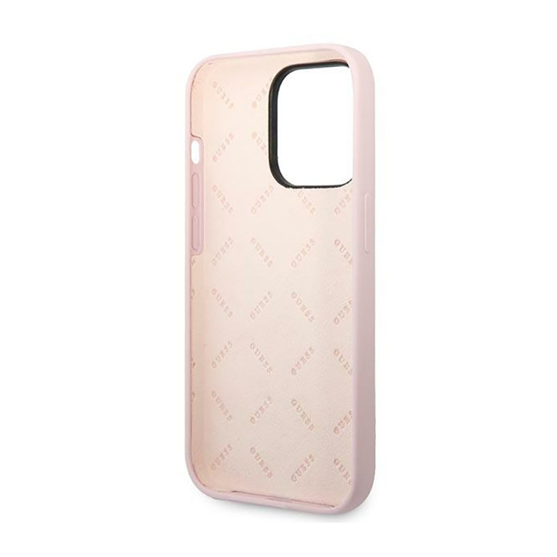 Guess Silicone Triangle Logo - Etui iPhone 14 Pro (fioletowy)