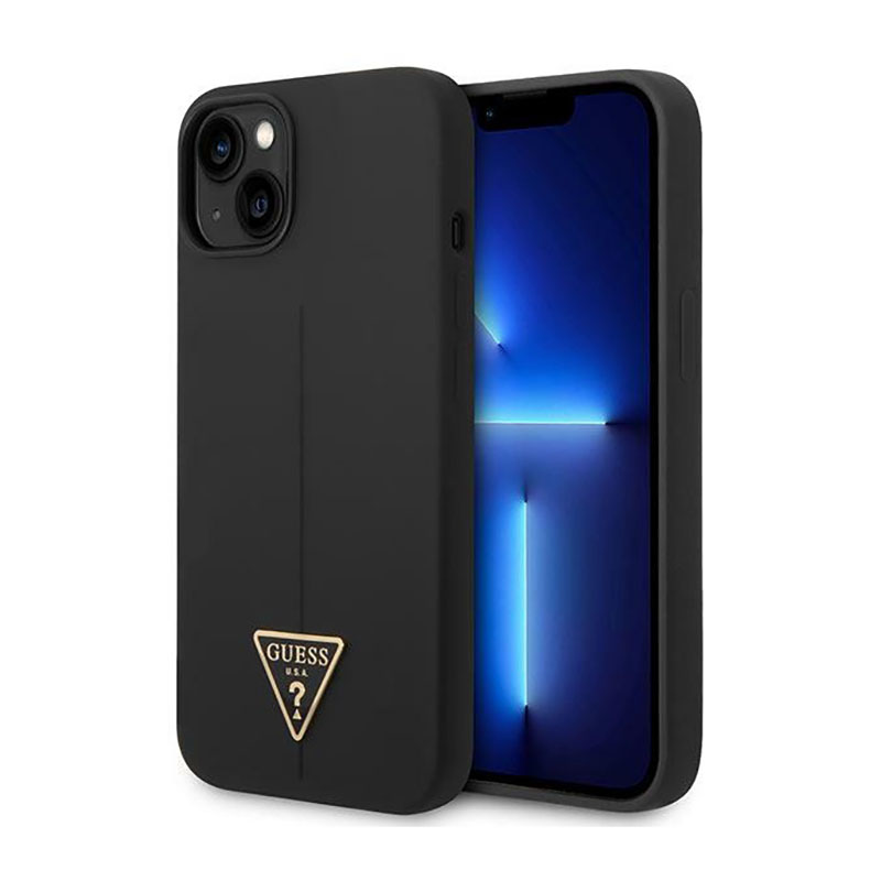 Guess Silicone Triangle Logo - Etui iPhone 14 (czarny)