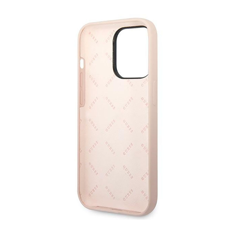 Guess Silicone Triangle Logo - Etui iPhone 14 Pro Max (różowy)